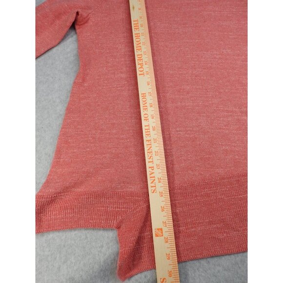 Logo by Lori Goldstein Heatherd Pink Crewneck Sweater Asymmetric Hem Size Medium - Picture 6 of 11